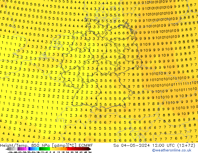 Z500/Rain (+SLP)/Z850 ECMWF Sa 04.05.2024 12 UTC