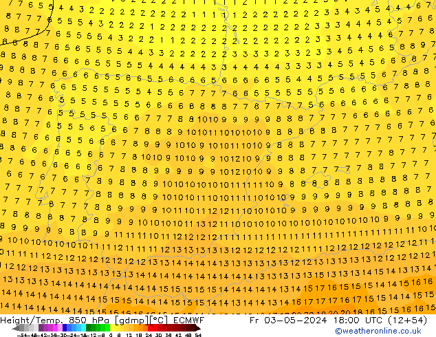 Z500/Rain (+SLP)/Z850 ECMWF ven 03.05.2024 18 UTC