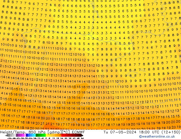 Z500/Rain (+SLP)/Z850 ECMWF Di 07.05.2024 18 UTC