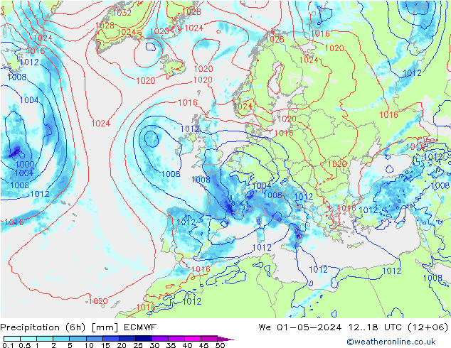 Z500/Rain (+SLP)/Z850 ECMWF mer 01.05.2024 18 UTC