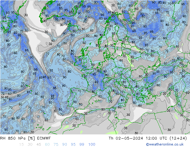 850 hPa Nispi Nem ECMWF Per 02.05.2024 12 UTC