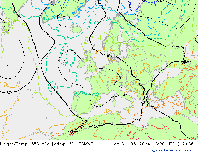 Z500/Rain (+SLP)/Z850 ECMWF We 01.05.2024 18 UTC