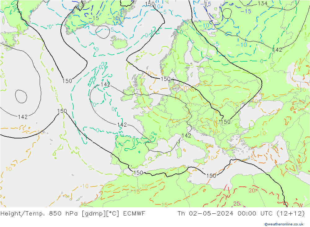 Z500/Rain (+SLP)/Z850 ECMWF Th 02.05.2024 00 UTC