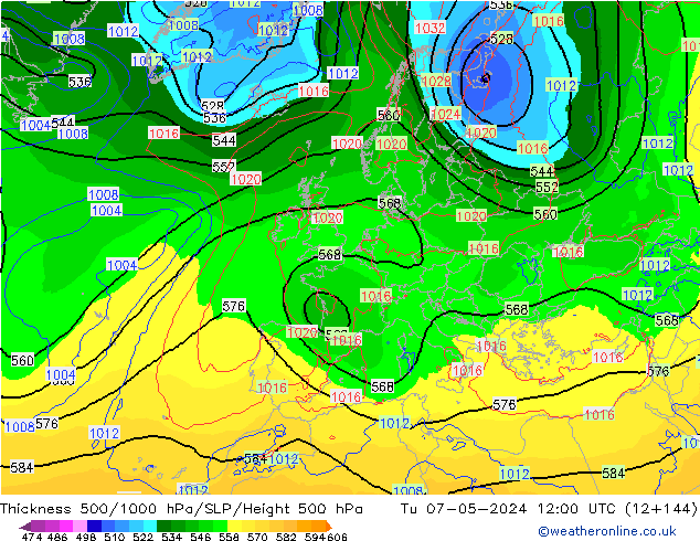 Thck 500-1000hPa ECMWF Ter 07.05.2024 12 UTC