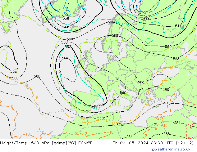 Z500/Regen(+SLP)/Z850 ECMWF do 02.05.2024 00 UTC