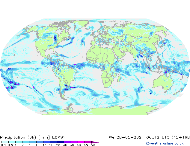 Z500/Rain (+SLP)/Z850 ECMWF We 08.05.2024 12 UTC