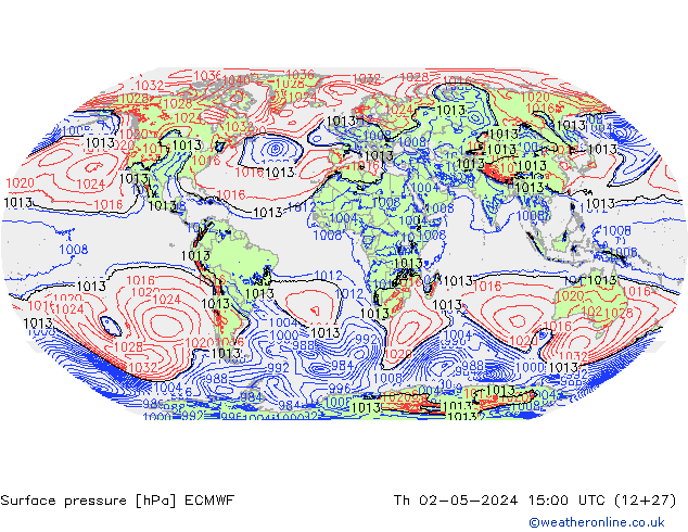 ciśnienie ECMWF czw. 02.05.2024 15 UTC