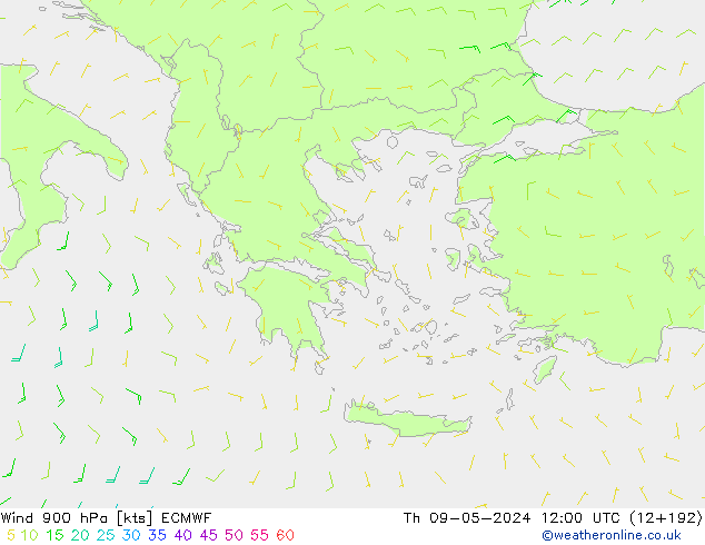 Wind 900 hPa ECMWF Th 09.05.2024 12 UTC