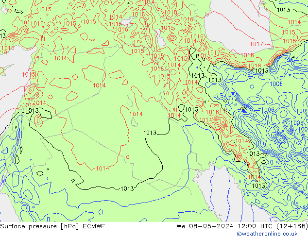 Yer basıncı ECMWF Çar 08.05.2024 12 UTC