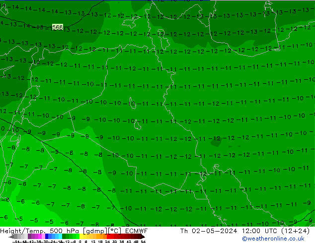 Z500/Rain (+SLP)/Z850 ECMWF Th 02.05.2024 12 UTC