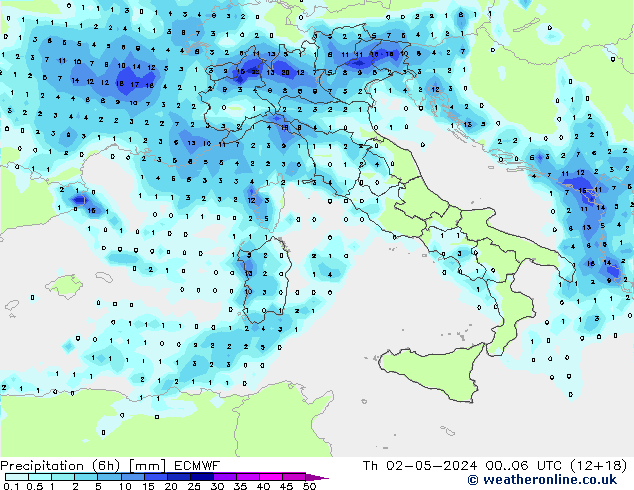 Z500/Rain (+SLP)/Z850 ECMWF Čt 02.05.2024 06 UTC