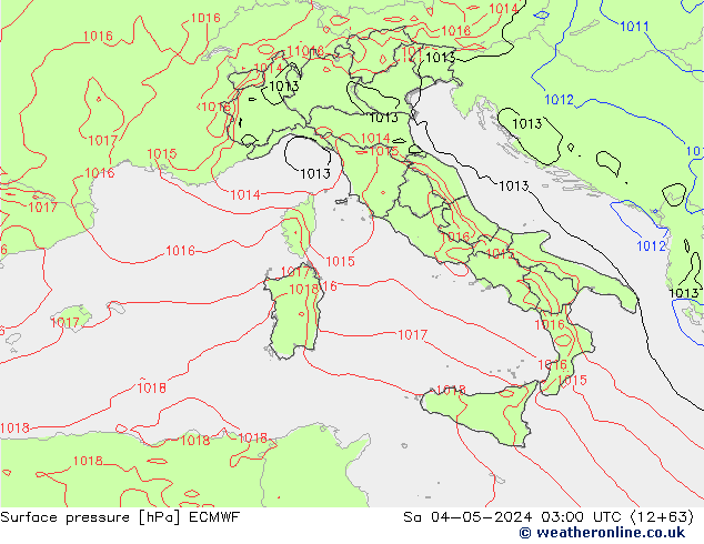 pression de l'air ECMWF sam 04.05.2024 03 UTC