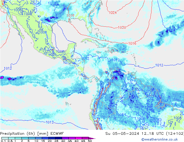 Z500/Regen(+SLP)/Z850 ECMWF zo 05.05.2024 18 UTC