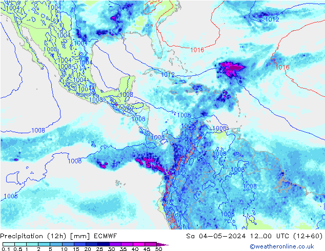 Precipitation (12h) ECMWF Sa 04.05.2024 00 UTC