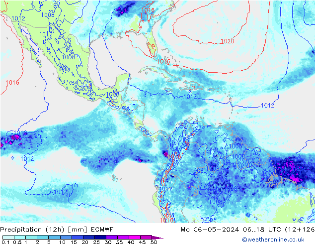 Précipitation (12h) ECMWF lun 06.05.2024 18 UTC