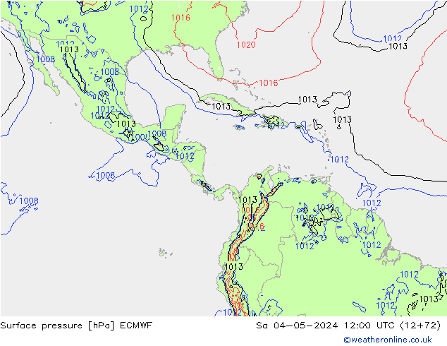 Pressione al suolo ECMWF sab 04.05.2024 12 UTC