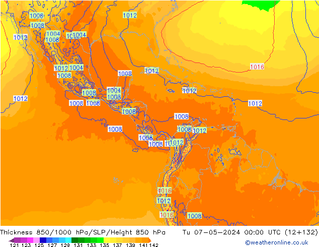 Thck 850-1000 hPa ECMWF Tu 07.05.2024 00 UTC