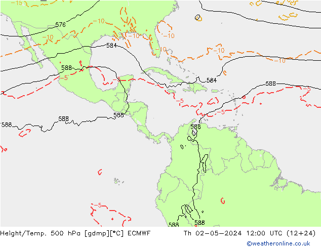 Z500/Rain (+SLP)/Z850 ECMWF jeu 02.05.2024 12 UTC