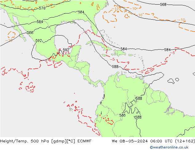 Z500/Rain (+SLP)/Z850 ECMWF We 08.05.2024 06 UTC