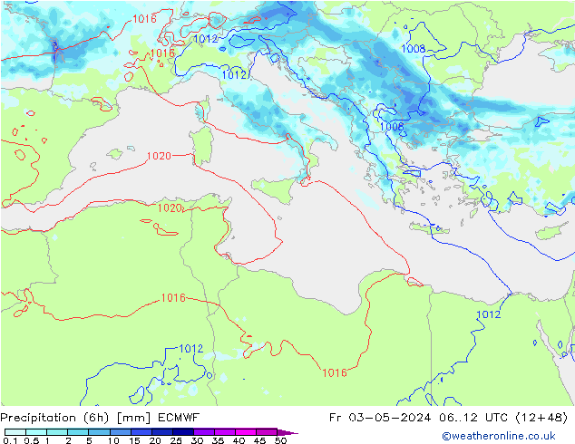 Z500/Rain (+SLP)/Z850 ECMWF Sex 03.05.2024 12 UTC