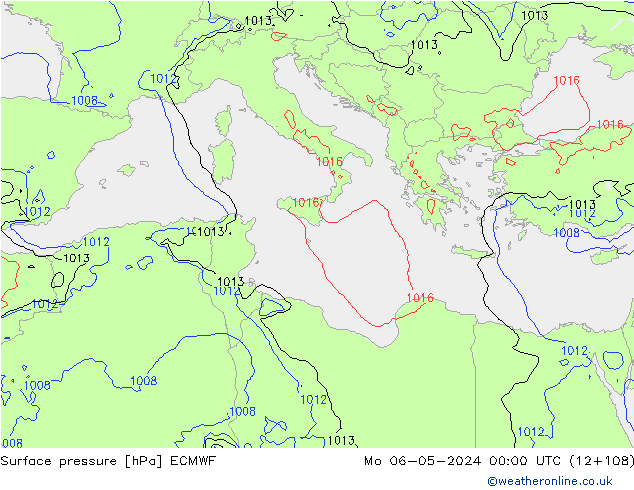 Surface pressure ECMWF Mo 06.05.2024 00 UTC