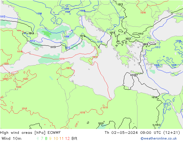 Windvelden ECMWF do 02.05.2024 09 UTC