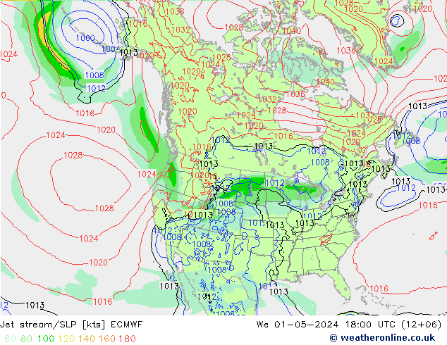 Polarjet/Bodendruck ECMWF Mi 01.05.2024 18 UTC