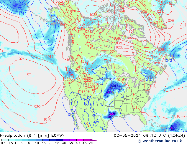 Z500/Rain (+SLP)/Z850 ECMWF Th 02.05.2024 12 UTC