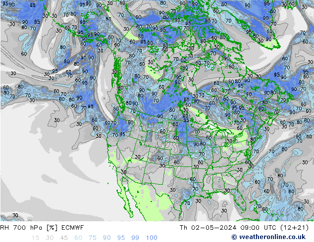 RH 700 hPa ECMWF Do 02.05.2024 09 UTC