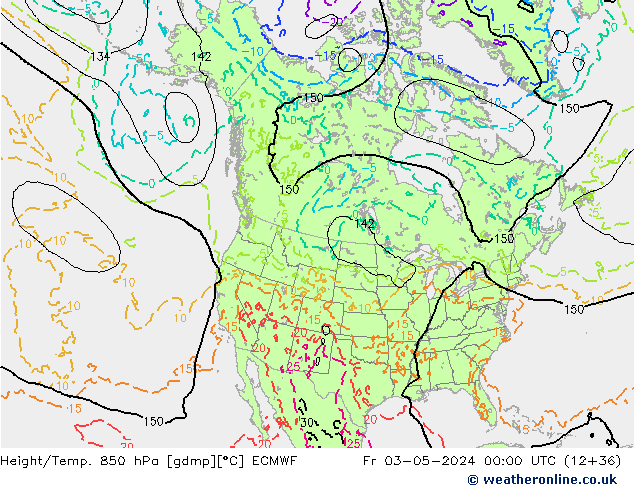 Z500/Rain (+SLP)/Z850 ECMWF  03.05.2024 00 UTC