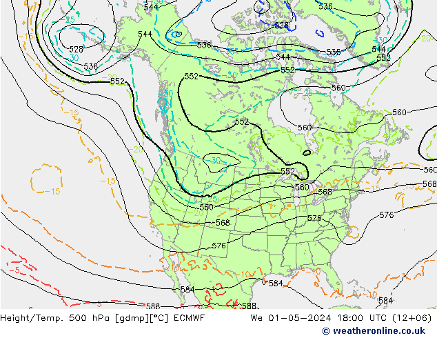 Height/Temp. 500 гПа ECMWF ср 01.05.2024 18 UTC