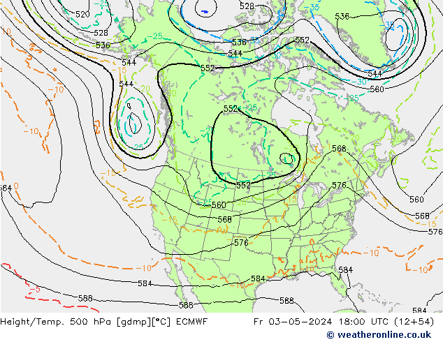 Z500/Rain (+SLP)/Z850 ECMWF Sex 03.05.2024 18 UTC