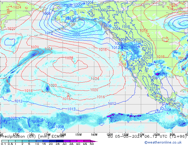 Z500/Regen(+SLP)/Z850 ECMWF zo 05.05.2024 12 UTC