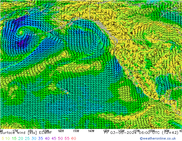 Surface wind ECMWF Fr 03.05.2024 06 UTC