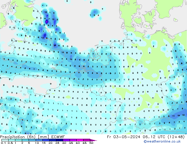 Z500/Rain (+SLP)/Z850 ECMWF ven 03.05.2024 12 UTC