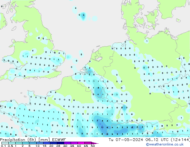 Z500/Rain (+SLP)/Z850 ECMWF вт 07.05.2024 12 UTC