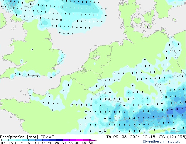 Precipitación ECMWF jue 09.05.2024 18 UTC