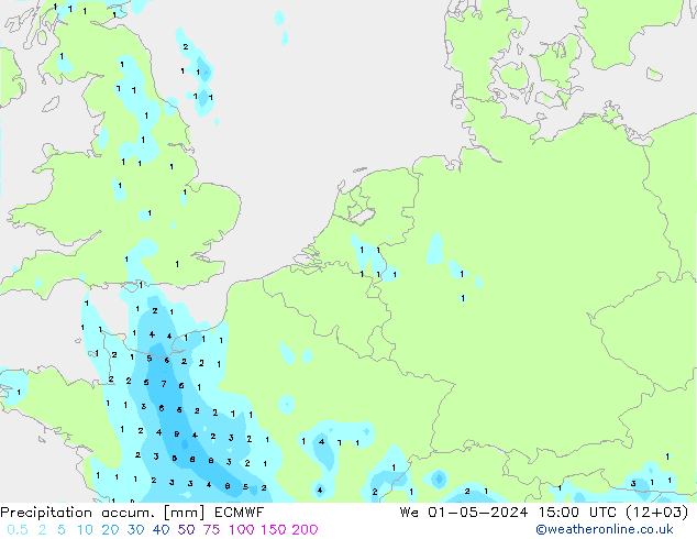 Nied. akkumuliert ECMWF Mi 01.05.2024 15 UTC