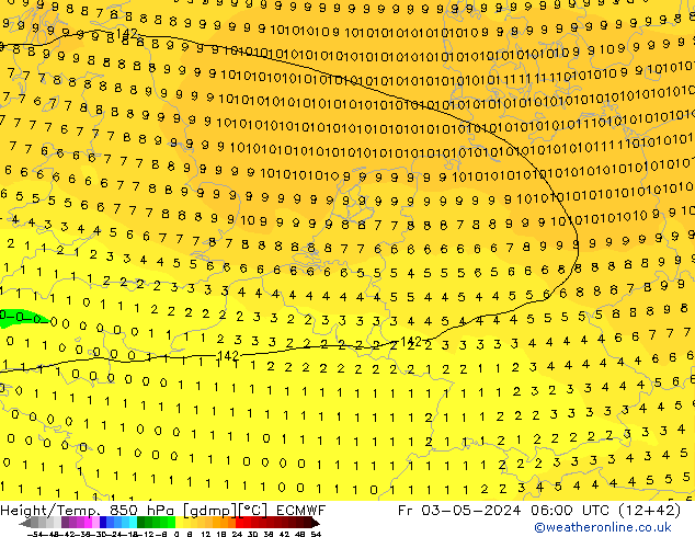 Z500/Regen(+SLP)/Z850 ECMWF vr 03.05.2024 06 UTC