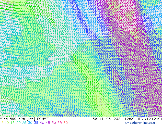 Wind 500 hPa ECMWF Sa 11.05.2024 12 UTC