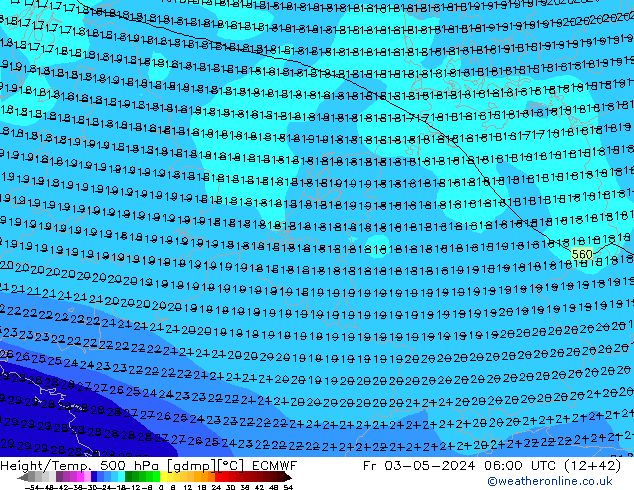 Z500/Regen(+SLP)/Z850 ECMWF vr 03.05.2024 06 UTC