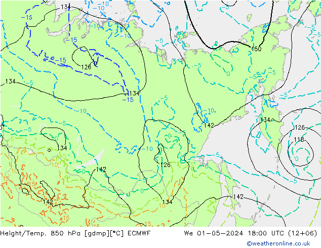 Z500/Rain (+SLP)/Z850 ECMWF We 01.05.2024 18 UTC