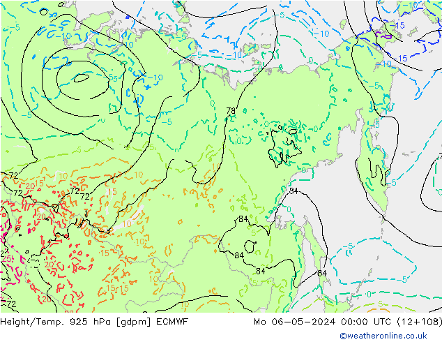 Hoogte/Temp. 925 hPa ECMWF ma 06.05.2024 00 UTC