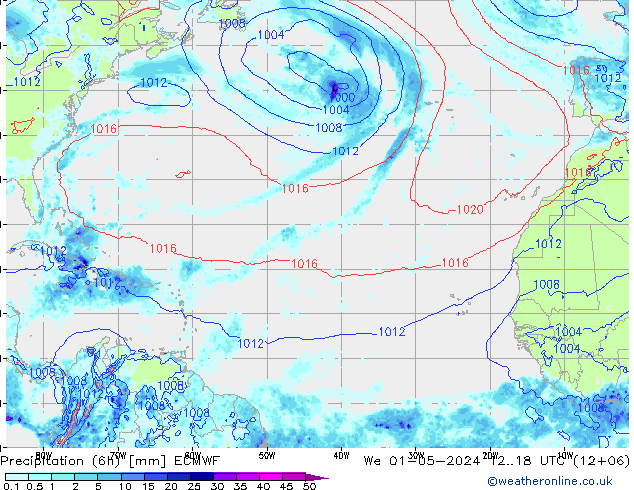 Z500/Rain (+SLP)/Z850 ECMWF We 01.05.2024 18 UTC