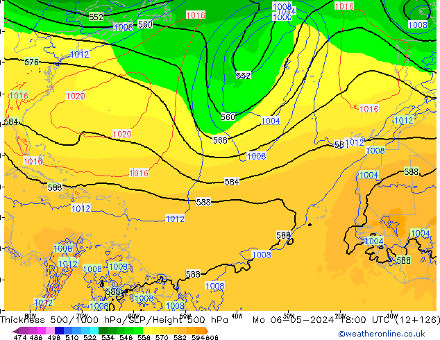 Thck 500-1000гПа ECMWF пн 06.05.2024 18 UTC