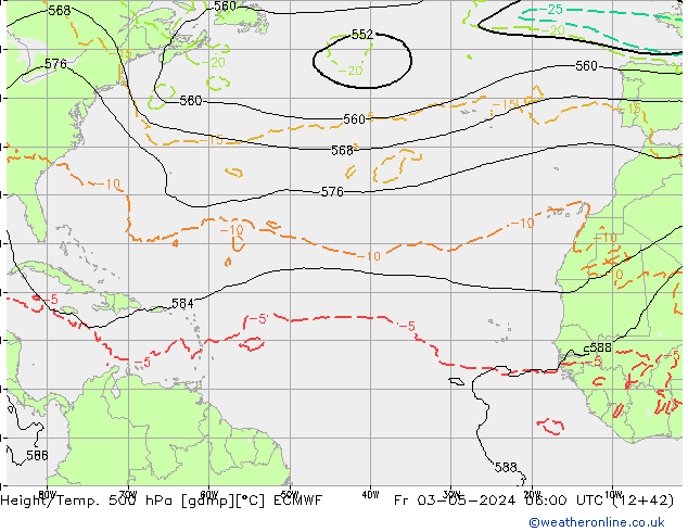 Z500/Rain (+SLP)/Z850 ECMWF Fr 03.05.2024 06 UTC