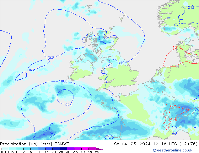 Z500/Rain (+SLP)/Z850 ECMWF Sa 04.05.2024 18 UTC