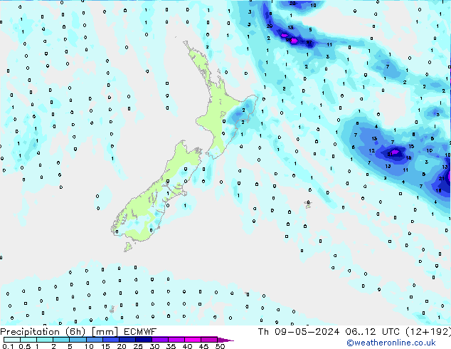 Z500/Rain (+SLP)/Z850 ECMWF jeu 09.05.2024 12 UTC