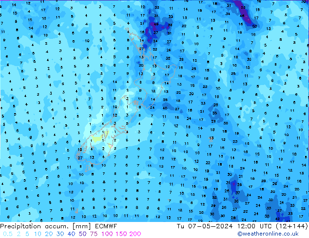 Precipitation accum. ECMWF Ter 07.05.2024 12 UTC