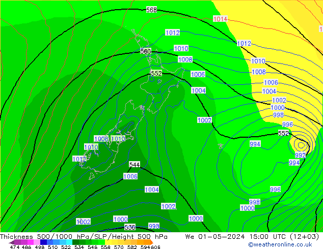 Thck 500-1000hPa ECMWF We 01.05.2024 15 UTC